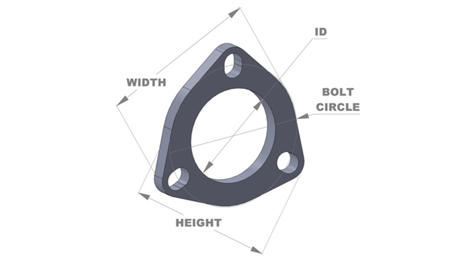 Vibrant Performance 3-Bolt T304 SS Exhaust Flange (2.25in I.D.)